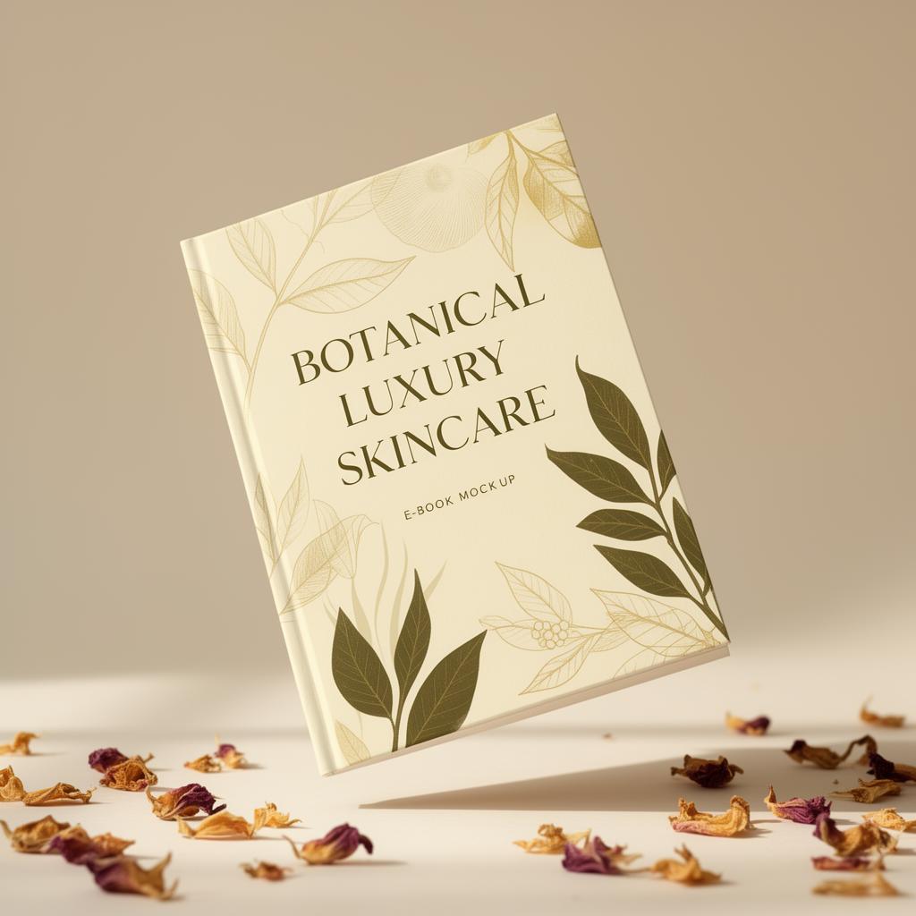 Botanical Luxury Skincare e-book cover mockup